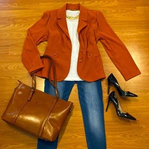 Banana Republic Pumpkin Orange Blazer